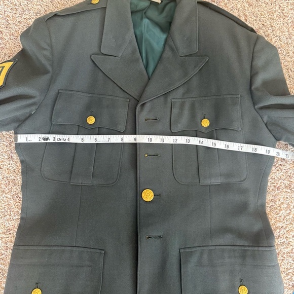 US Army Jacket Mens 38R Green Dress Uniform Wool Serge Coat - Picture 9 of 14
